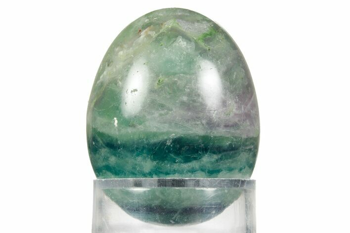 Polished Purple and Green Fluorite Egg - Fluorescent! #362779